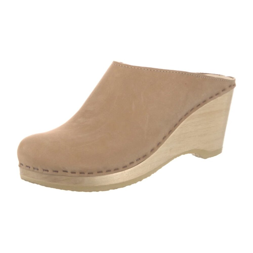 No.6 'New School Clog' on Wedge in Bone | Suede Clog Mules | EU 41 - Picture 2 of 5